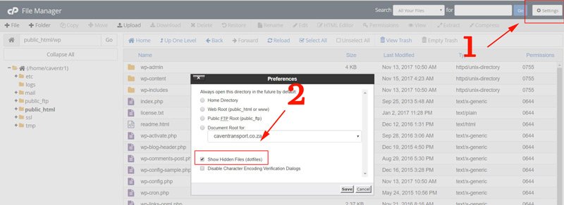 cPanel Settings